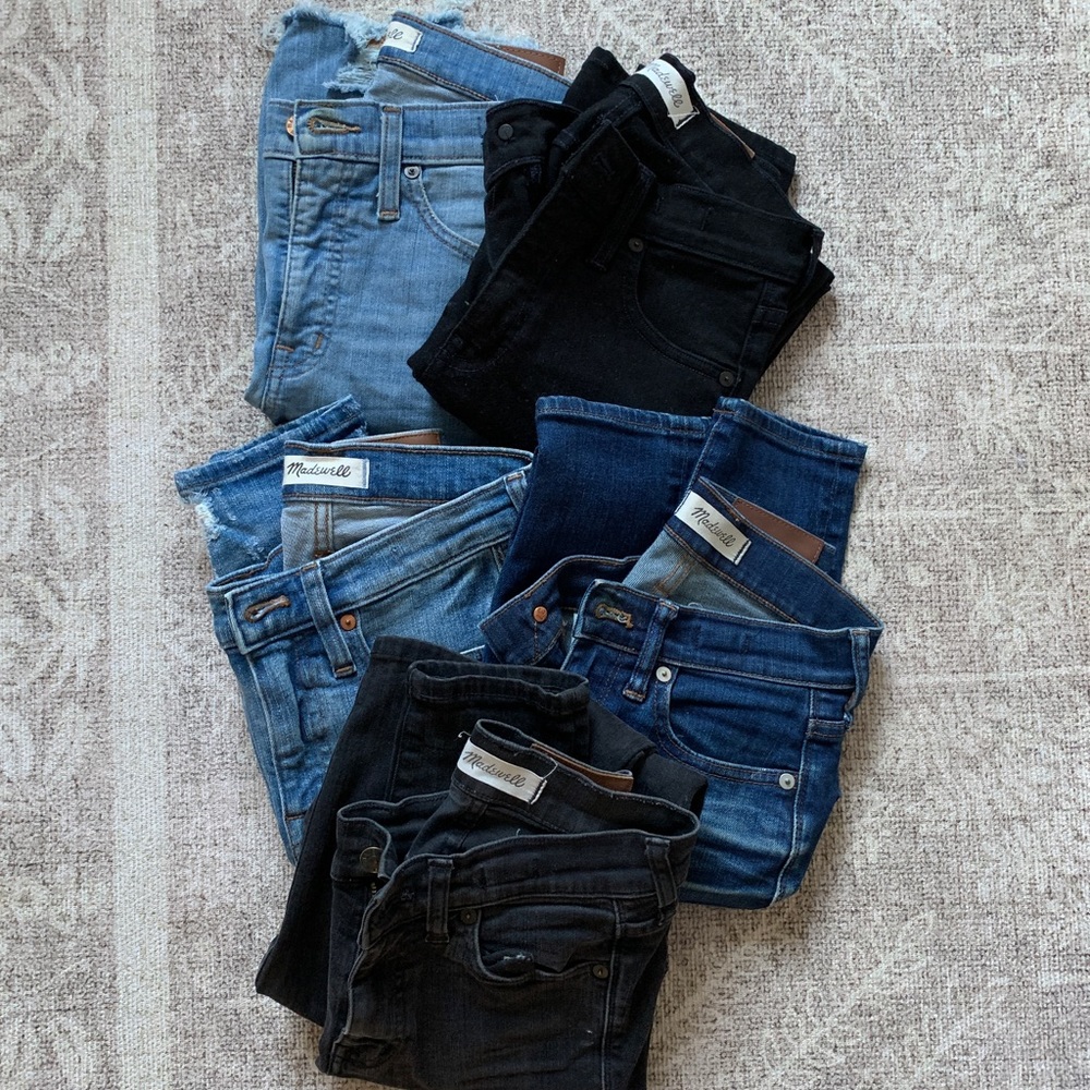 Lot of 5 (!!) Madewell high rise skinny jeans size 24 & 24T